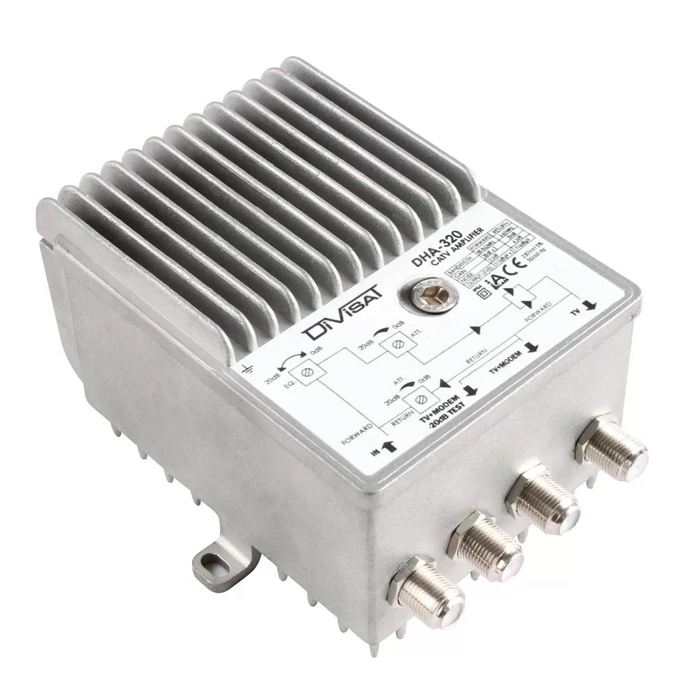 DİVİSAT DHA 320 Sinyal Yükseltici Amplifier - Zamak Gövde Kablo TV Yükseltici
