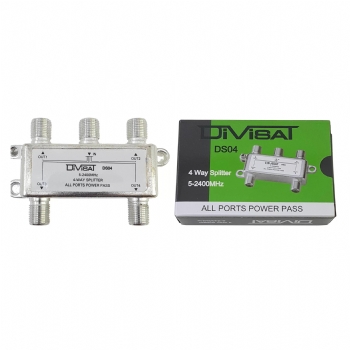 Divisat DS-04 1/4 Splitter 5-2400 1 Giriş 4 Çıkış Bölücü